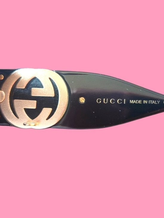 Gucci Black Oversized Square Sunglasses with Gold Logo Accent main image 5